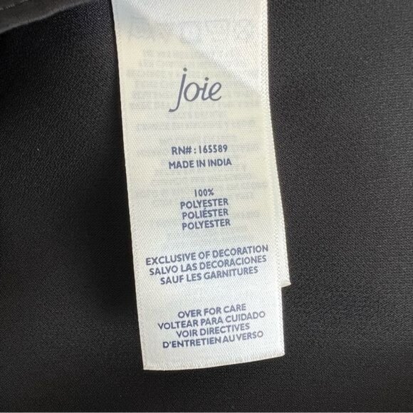 Joie Satin Button Down Blouse in Black - XL - Picture 7 of 8